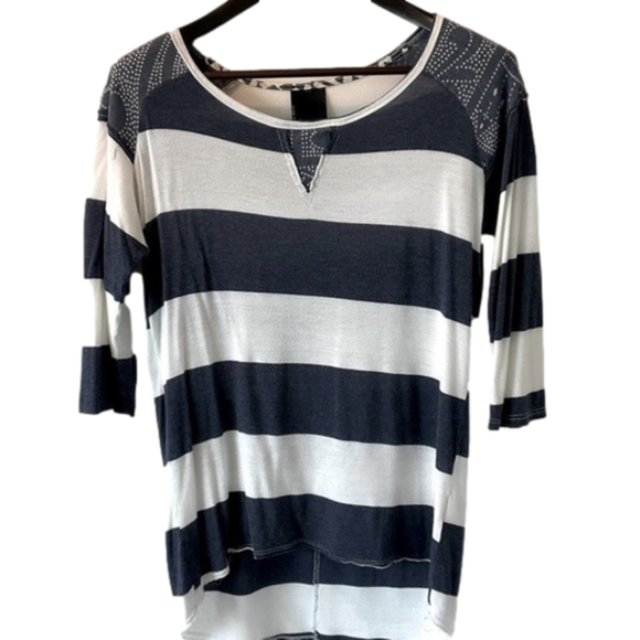 - 𝅺Anthropologie Dolan Navy Striped Henley - S - Picture 1 of 4